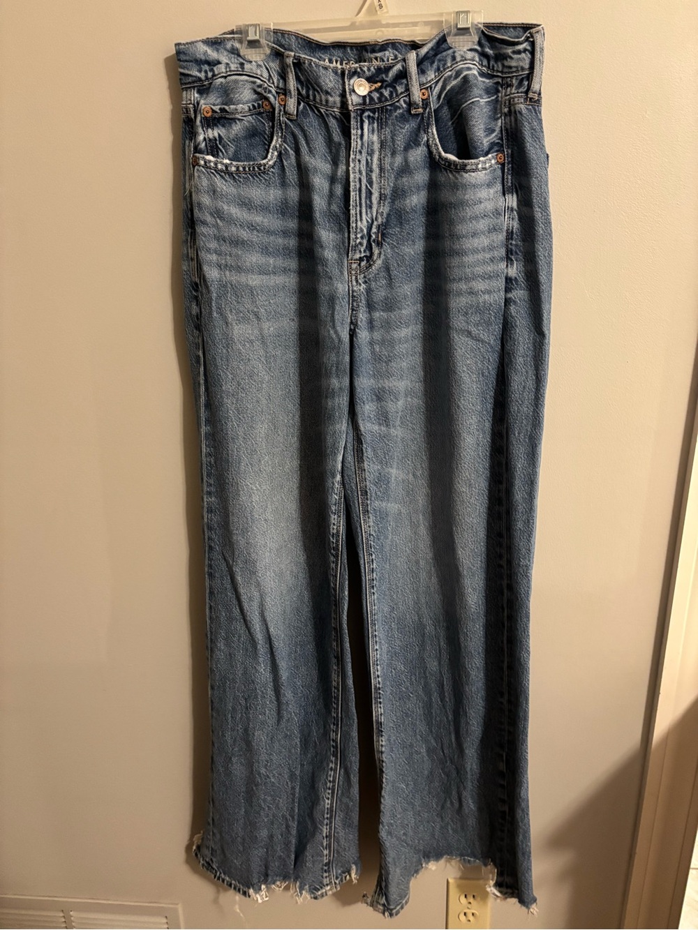 TWO PAIRS of American Eagle Outfitters Light Wash Wide-Leg Jeans - Blue
